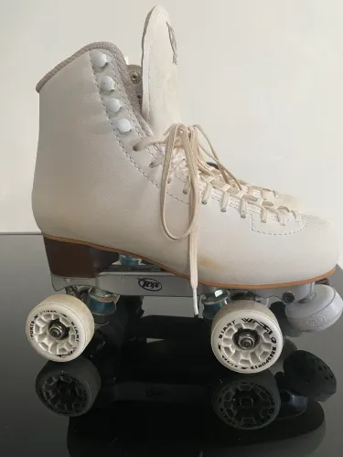 Patins Rye Quad Clássico Branco - Excelente Estado + Capas