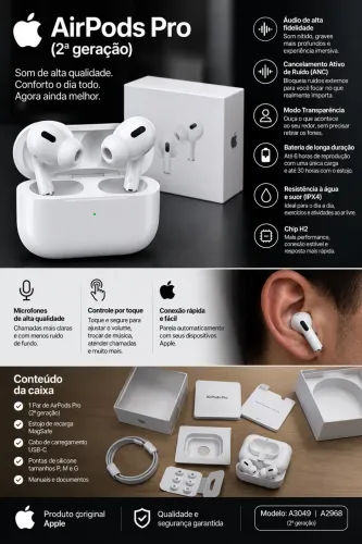 ? AirPods Pro 2ª Geração Produto original Apple