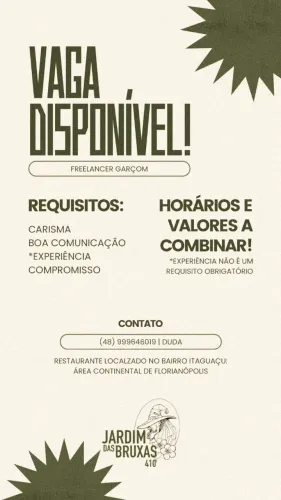 Freelancer em Restaurante - Garçom
