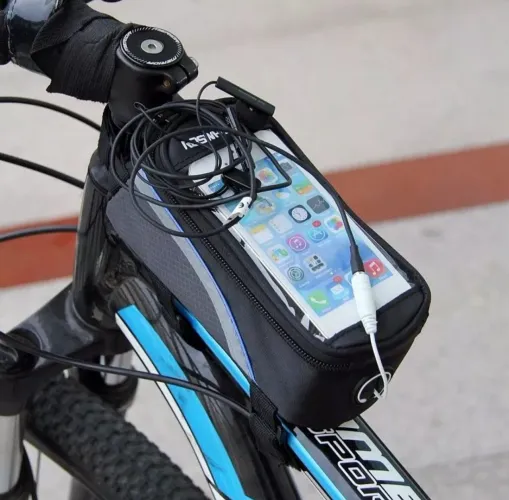 Bolsa de Quadro Com Suporte Celular Para Bicicleta