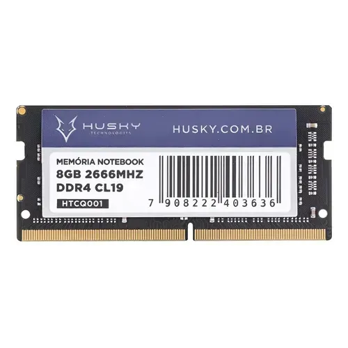 Memória RAM para Notebook Husky, 8 GB, 2666 MHz, DDR4, CL19, Nova, Lacrada