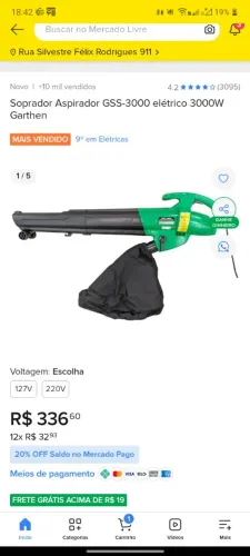 Vendo soprador e assoprador oqde folhas elétrico.
