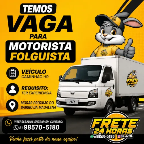 Vaga Motorista Folguista HR