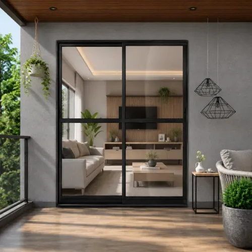 porta balcão 210x200 com 2 folhas premium preta direto da fabrica