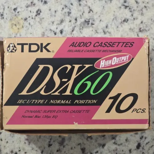 10 Fitas Cassete TDK DS-X 60 - Type I / High Output - Virgens