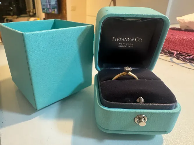 Anel noivado Tiffany & Co. original ouro rose