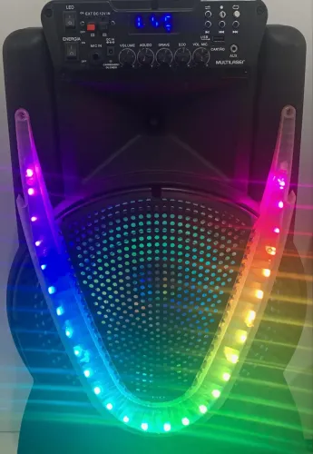 Caixa de Som Multilaser Sp396 - Bateria - Led - Rodinhas