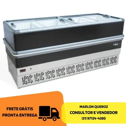 Ilha para Congelados 2M Vidro Reto Polar