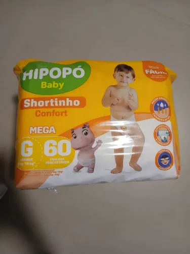 Fralda hipopo shortinho conforto mesa 60 fraldas/ tamanho G