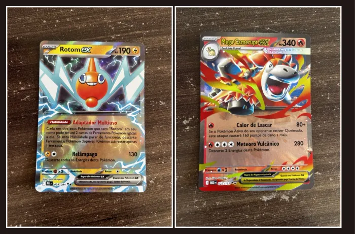 Duas cartas Pokémon ex ultra raras originais