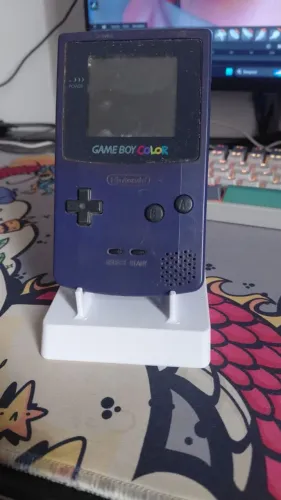 Game Boy Color roxo + Aladdin + suporte 3D