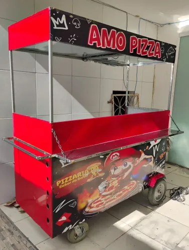 Carrinho de Lanches 1,70m Profissional - Novo Usado 2x - Espaço p/ Forno e Gás<br>
