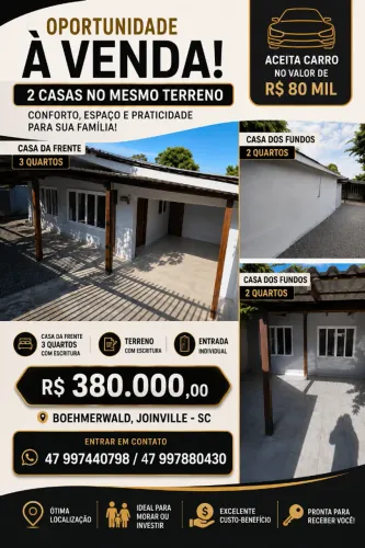 Vende-se duas casas no mesmo terreno/ Zona Sul
