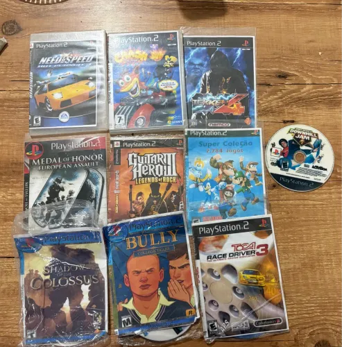 Playstation 2 + 2 Controles + Jogos