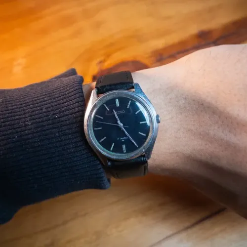 Seiko Manual * Vintage 1971 a Corda - Mostrador Preto 36mm - PF58