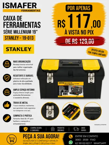 CAIXA DE FERRAMENTAS SERIE MILLENIUM 19" STANLEY - 19-013
