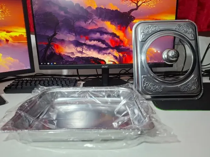 Rechaud de Mesa em Inox com Tampa