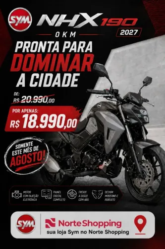 NHX 190 2027 0KM APENAS 18.990,00! SYM NORTE SHOPPING - RODRIGO *