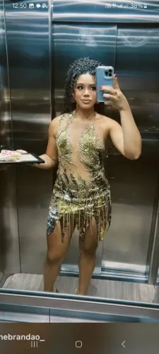 Vestido de Festa Luxo Bordado em Pedrarias e Franjas (Tam 38/40)