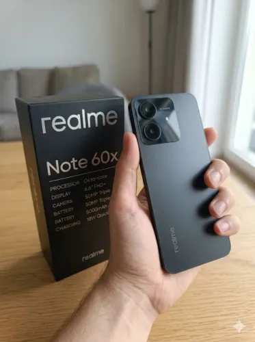 Smartphone Realme Note 60 128GB / 4GB RAM (Dual Sim) - Preto - Novo na Caixa!