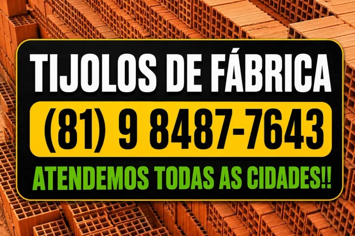 TIJOLO TIJOLOS DIRETAMENTE DA FÁBRICA - PAGAMENTO NA ENTREGA!