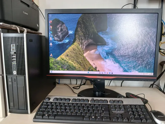 PC HP i5 12GB RAM + HD 466GB + Monitor Philips Completo