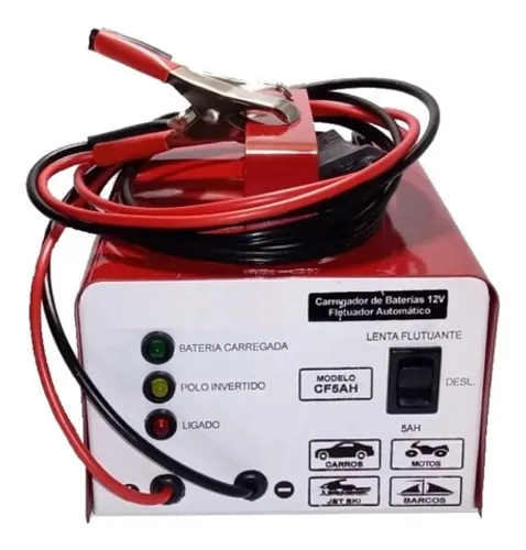Carregador Bateria Carro Moto 12v Cf5 Flutuante Bivolt 5ah