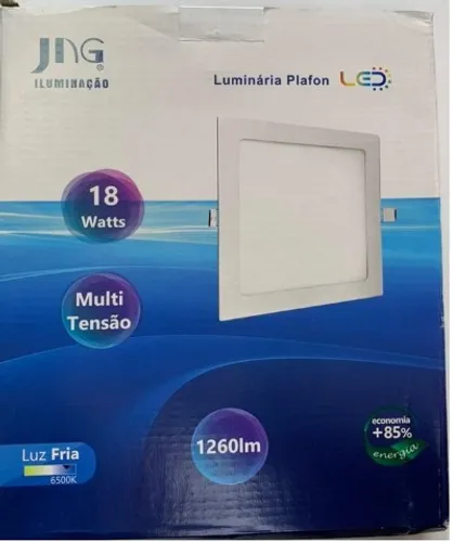 Plafon Led 18w Embutir 6500k Quadrado 