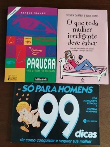 Anos 90 - Kit de livros de paquera e sedução para homens