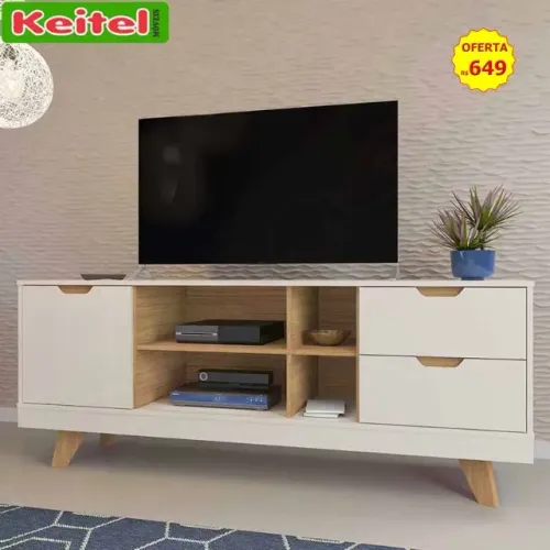 Rack p/ Tv Michigan Off White / Carvalho