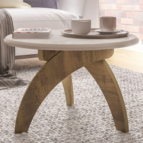 Mesa de Centro Jade II White/Pinho Até 12x - Frete Grátis 