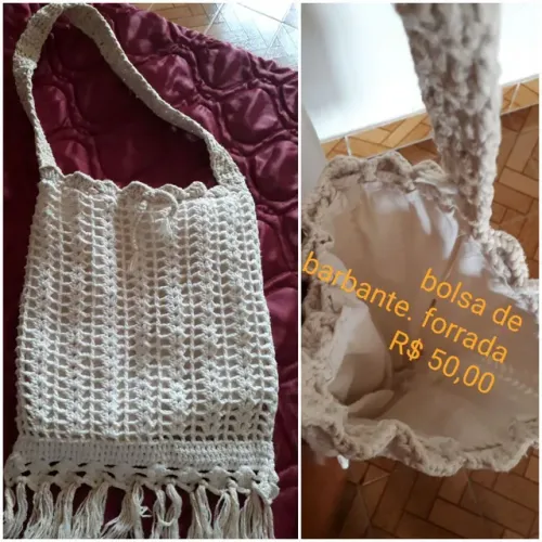 bolsa de linha barbante semi nova