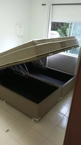 cama box com bau super king colchao ortobom