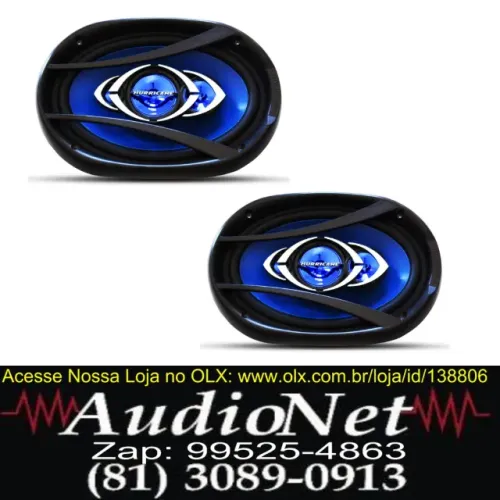 Par Alto Falante Hurricane Quadriaxial Cm69 6x9 Flat 180w Rms Automotivo Carro Som Novo