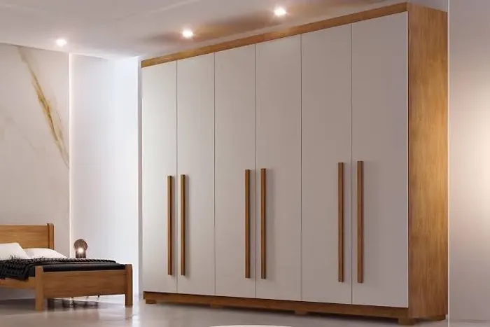 Guarda Roupa Casal 6 Portas 4 Gavetas Off white