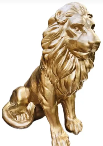 Estátua de Leão Dourada para Decoração