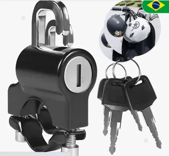 Trava Do Capacete Moto Fechadura Segurança Bicicleta Bike Chaves z846
