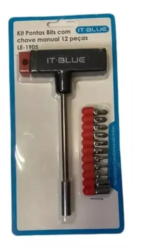Kit Pontas Bits Com Chave Manual 12 Peças Le-1905