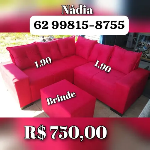 Sofá vermelho de 5 lugares,,,,