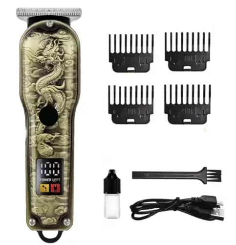 Máquina De Cortar Aparar Cabelo E Barba Com Display Sem Fio Recarregável z1313