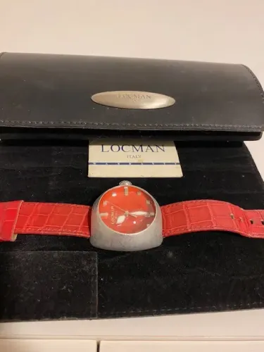 RELÓGIO H STERN  LOCMAN  ITALY VERMELHO C/ ESTOJO