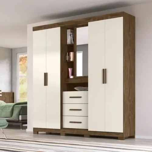 Guarda Roupa 4 Portas 3 Gavetas Espelho Novo Varios Modelos