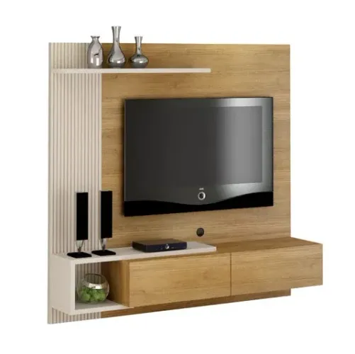Home Suspenso Larg. 1.60m Cinamomo/Off para TV até 60" rf877