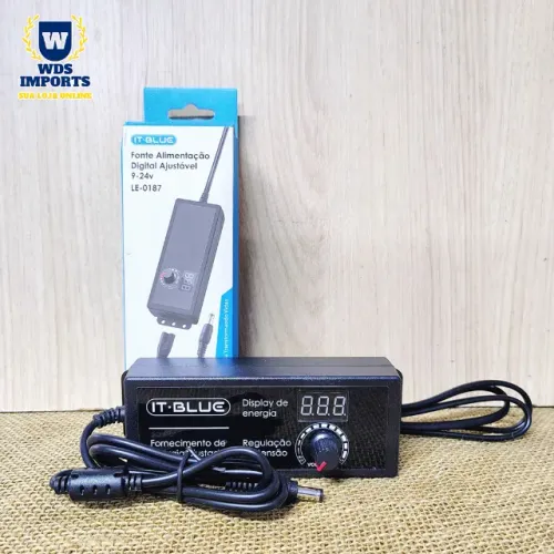 Fonte De Alimentação Digital Ajustável 9-24v 3a Bivolt