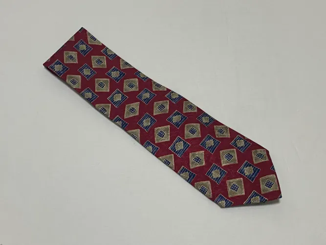 Gravata carnaval de venise cobre estampa geométrica abstrata nova com etiqueta