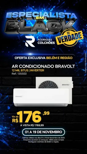 AR CONDICIONADO BRAVOLT 12000mil BTUS 
