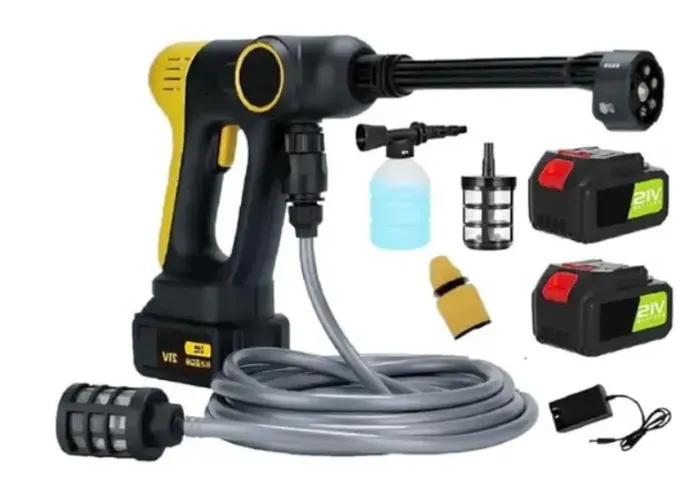 Lavadora de Alta Pressão Portátil 21v com 2 Baterias Recarregavel