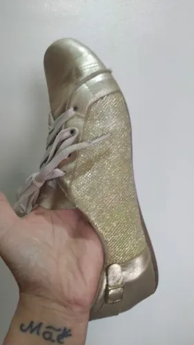 Tênis Dourado sapatênis feminino