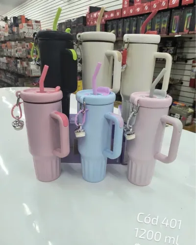 Copo Térmico com Canudo 1200ml - Diversas Cores