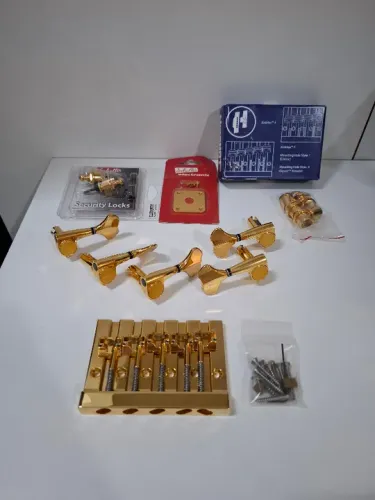 Hardware Dourado para Baixo 5 cordas (Hipshot, Gotoh, Schaller)